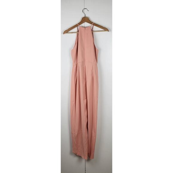 SOLD | NWT Shona Joy Draped Halter Tulip Midi Ruched High Neck Gown in Pink | 6 - Picture 6 of 8